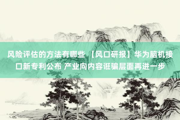 风险评估的方法有哪些 【风口研报】华为脑机接口新专利公布 产业向内容诳骗层面再进一步