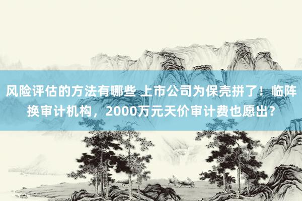 风险评估的方法有哪些 上市公司为保壳拼了！临阵换审计机构，2000万元天价审计费也愿出？