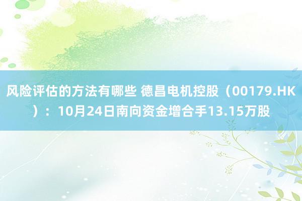 风险评估的方法有哪些 德昌电机控股（00179.HK）：10月24日南向资金增合手13.15万股