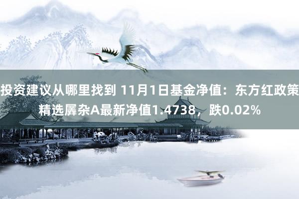 投资建议从哪里找到 11月1日基金净值：东方红政策精选羼杂A最新净值1.4738，跌0.02%