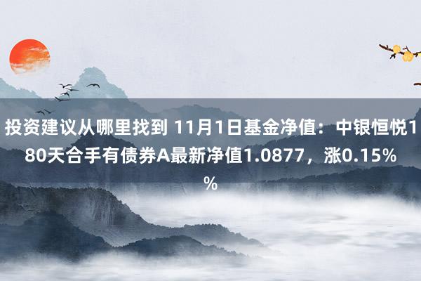 投资建议从哪里找到 11月1日基金净值：中银恒悦180天合手有债券A最新净值1.0877，涨0.15%