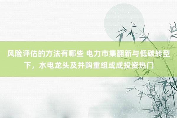 风险评估的方法有哪些 电力市集翻新与低碳转型下，水电龙头及并购重组或成投资热门