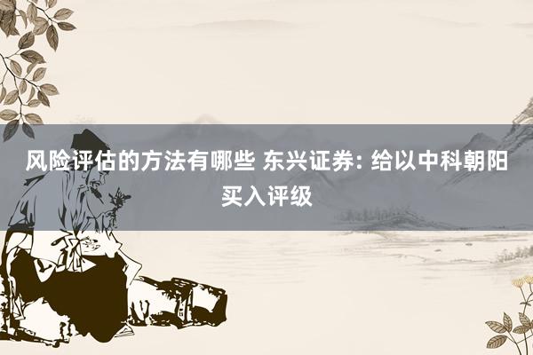 风险评估的方法有哪些 东兴证券: 给以中科朝阳买入评级