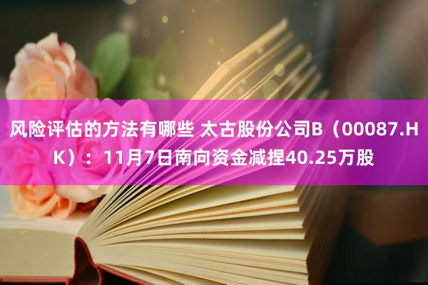 风险评估的方法有哪些 太古股份公司B（00087.HK）：11月7日南向资金减捏40.25万股