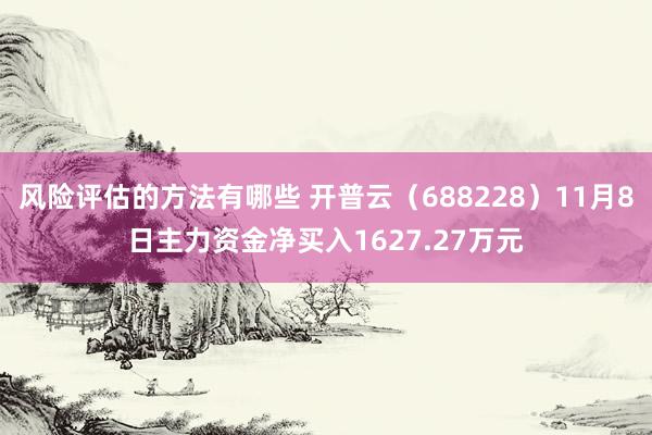 风险评估的方法有哪些 开普云（688228）11月8日主力资金净买入1627.27万元