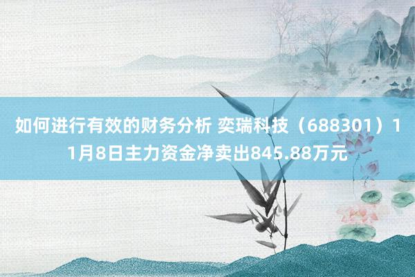 如何进行有效的财务分析 奕瑞科技（688301）11月8日主力资金净卖出845.88万元