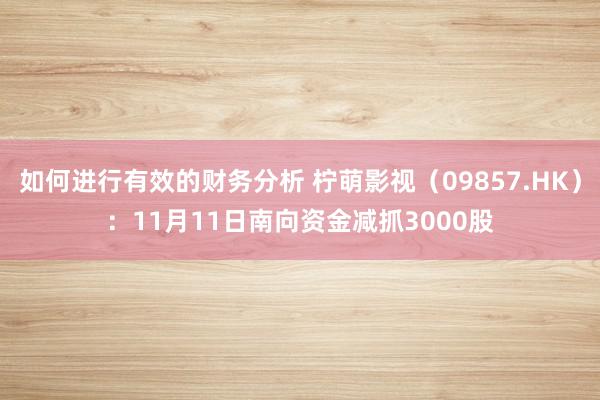 如何进行有效的财务分析 柠萌影视（09857.HK）：11月11日南向资金减抓3000股