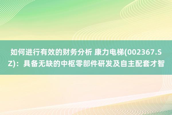 如何进行有效的财务分析 康力电梯(002367.SZ)：具备无缺的中枢零部件研发及自主配套才智