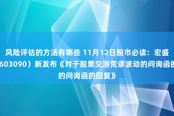 风险评估的方法有哪些 11月12日股市必读：宏盛股份（603090）新发布《对于股票交游荒谬波动的问询函的回复》