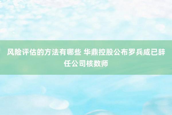 风险评估的方法有哪些 华鼎控股公布罗兵咸已辞任公司核数师