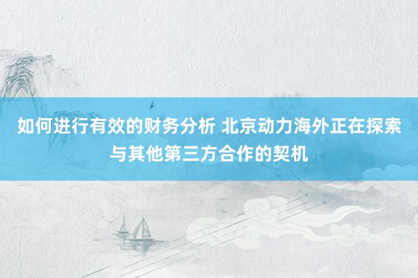 如何进行有效的财务分析 北京动力海外正在探索与其他第三方合作的契机