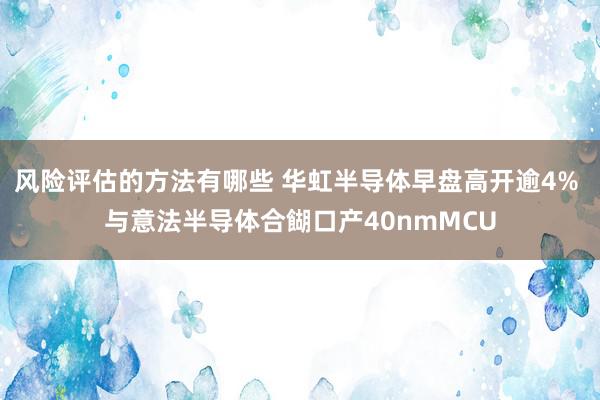 风险评估的方法有哪些 华虹半导体早盘高开逾4% 与意法半导体合餬口产40nmMCU