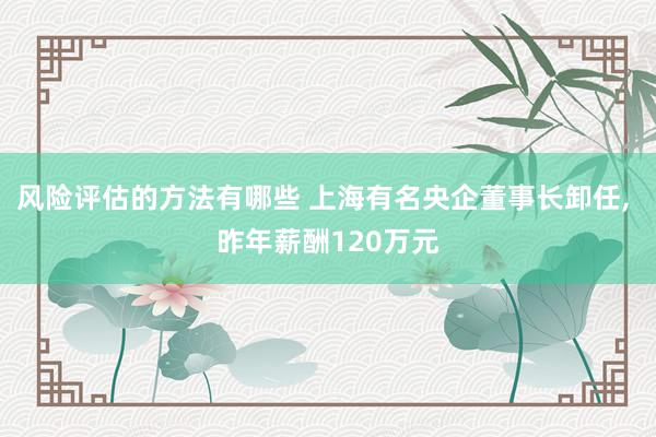 风险评估的方法有哪些 上海有名央企董事长卸任, 昨年薪酬120万元