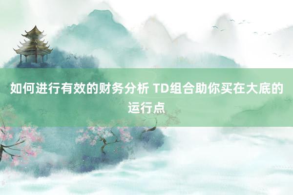 如何进行有效的财务分析 TD组合助你买在大底的运行点