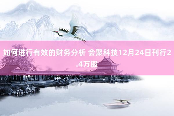 如何进行有效的财务分析 会聚科技12月24日刊行2.4万股