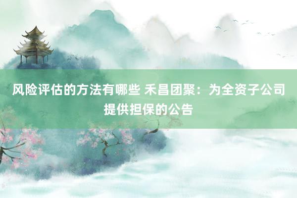 风险评估的方法有哪些 禾昌团聚：为全资子公司提供担保的公告