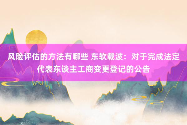 风险评估的方法有哪些 东软载波：对于完成法定代表东谈主工商变更登记的公告