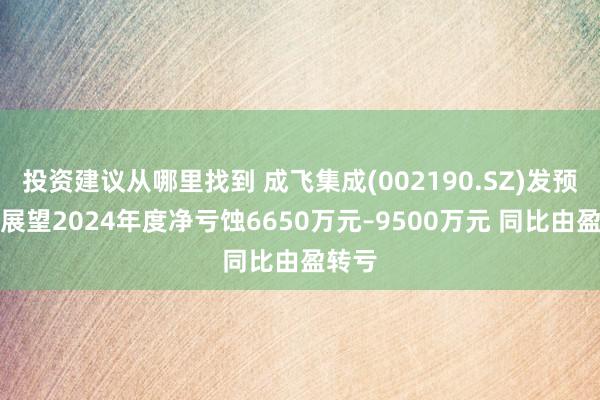 投资建议从哪里找到 成飞集成(002190.SZ)发预亏，展望2024年度净亏蚀6650万元–9500万元 同比由盈转亏