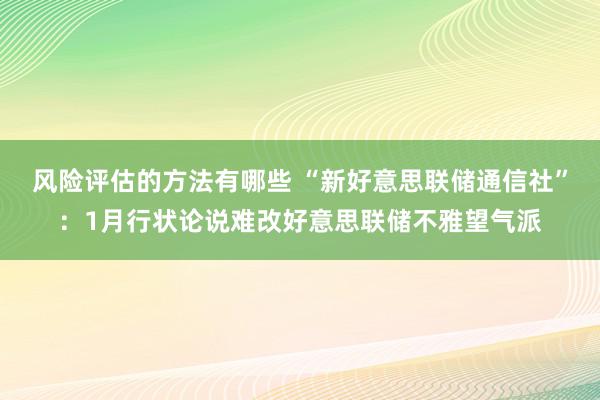 风险评估的方法有哪些 “新好意思联储通信社”：1月行状论说难改好意思联储不雅望气派