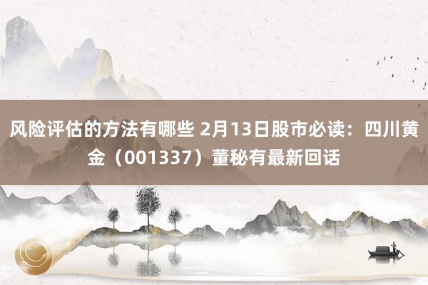 风险评估的方法有哪些 2月13日股市必读：四川黄金（001337）董秘有最新回话