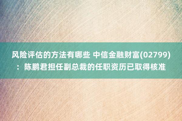 风险评估的方法有哪些 中信金融财富(02799)：陈鹏君担任副总裁的任职资历已取得核准