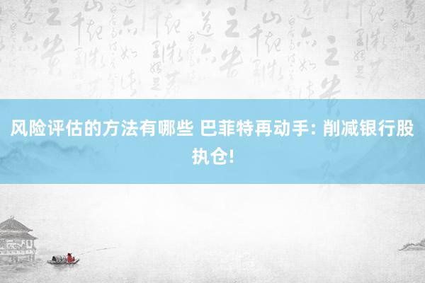 风险评估的方法有哪些 巴菲特再动手: 削减银行股执仓!