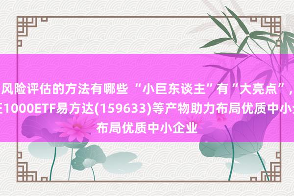 风险评估的方法有哪些 “小巨东谈主”有“大亮点”，中证1000ETF易方达(159633)等产物助力布局优质中小企业