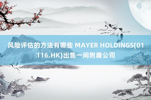 风险评估的方法有哪些 MAYER HOLDINGS(01116.HK)出售一间附庸公司