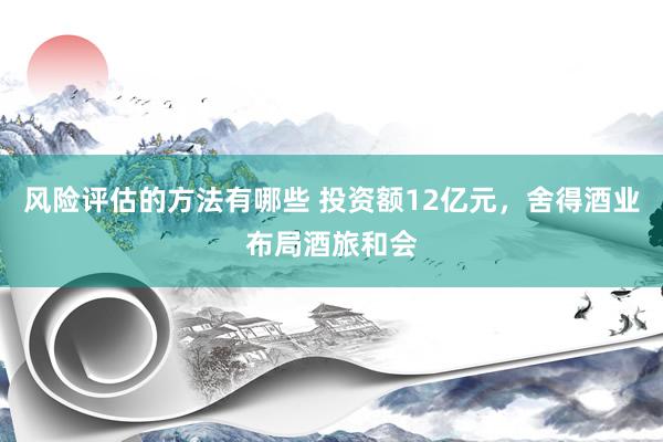 风险评估的方法有哪些 投资额12亿元，舍得酒业布局酒旅和会