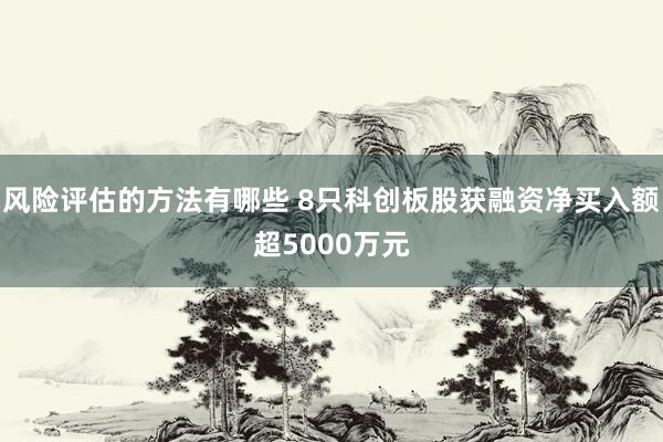 风险评估的方法有哪些 8只科创板股获融资净买入额超5000万元