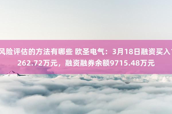 风险评估的方法有哪些 欧圣电气：3月18日融资买入1262.72万元，融资融券余额9715.48万元